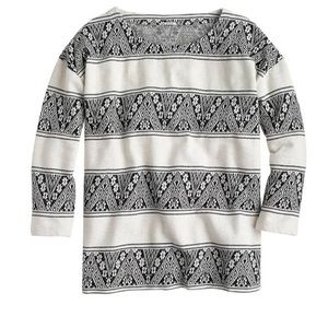 Jcrew jacquard stripe pullover sweatshirt top